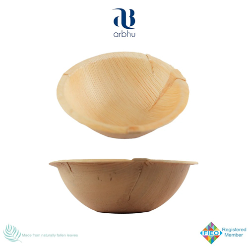 Disposable Eco friendly Areca Palm Leaf 6 inch Round Bowl