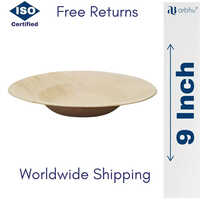 Eco-friendly Biodegradable Areca Palm Leaf Round Pasta Bowl 9 Inch - Application: Event And Party Supplies
