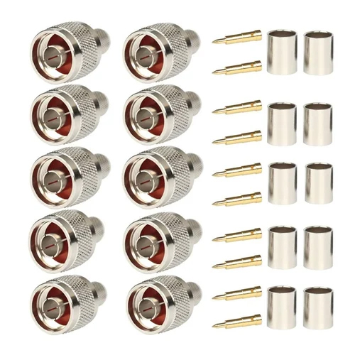 N-Type Male Crimp RF Coaxial Connector Set of 10