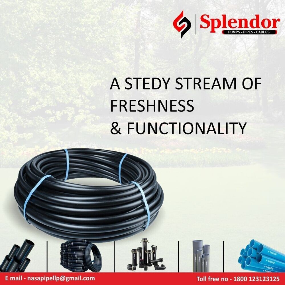 HDPE Coil Pipe - HDPE Material, Round Shape, Sleek Black Color | High Quality, 1-Year Warranty for Versatile Applications