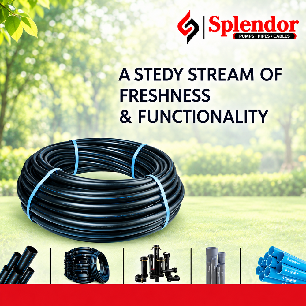 HDPE Coil Pipe - HDPE Material, Round Shape, Sleek Black Color | High Quality, 1-Year Warranty for Versatile Applications