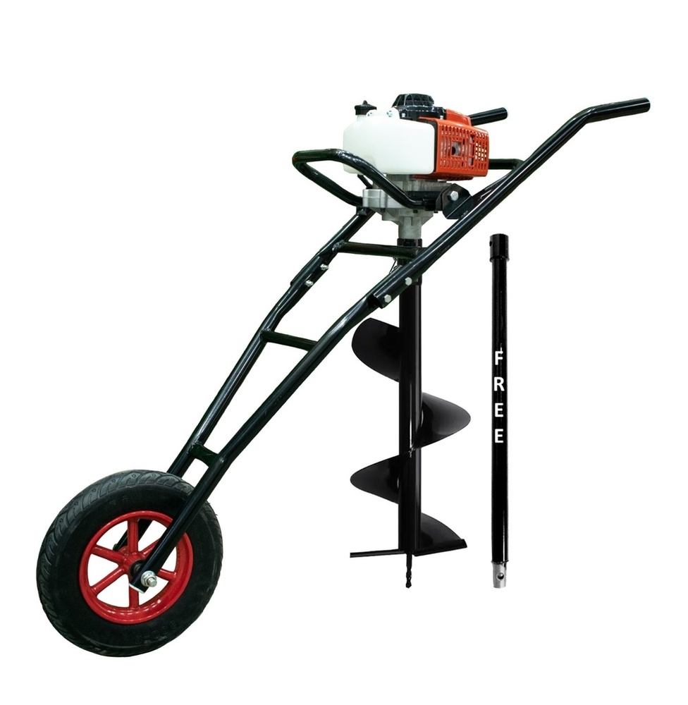 63cc Trolley Mounted Earth Auger - Color: Orange