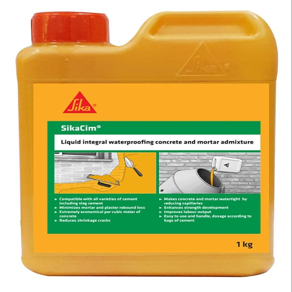 Sikacim Waterproofing - Application: Recommended Dosage 100G For 50Kg Bag Of Cement (0.2% By Weight Of Cement) Compatibility Compatible With All Types Of Cements And Cementitious Materials.