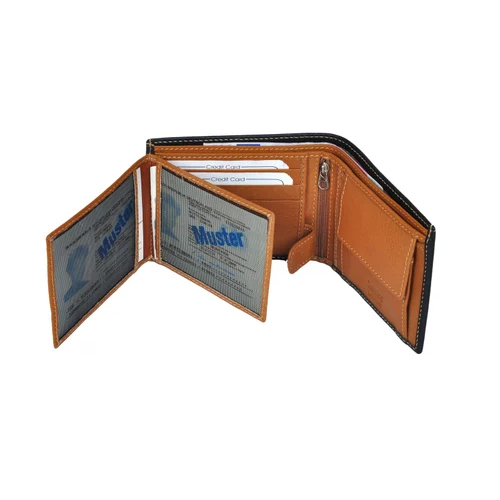 Men Designer Wallet - Color: Black