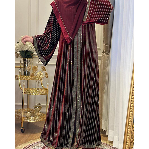 Printed Abaya With Stone Work Burqa - Color: Different Available