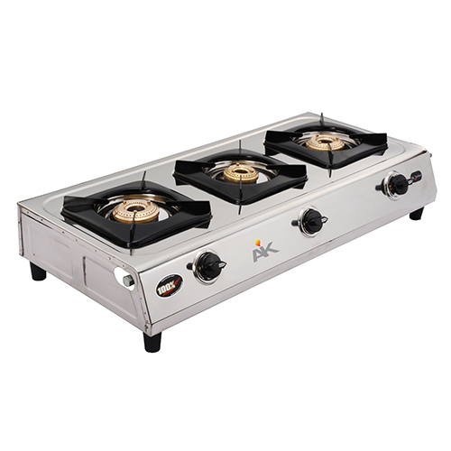 AK- 310 Stainless Steel Three Burner Gas Stove