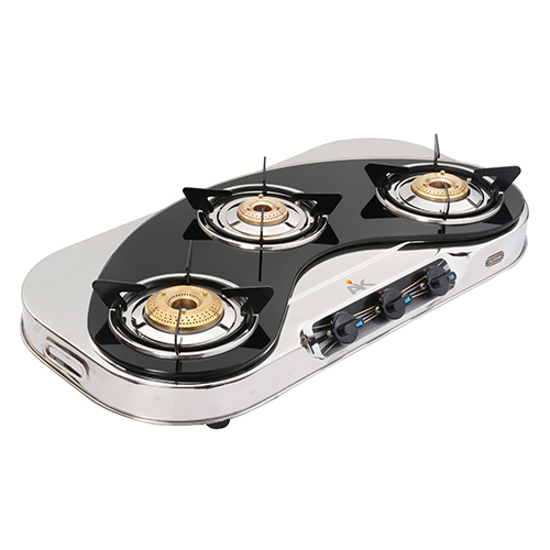 AK 3011 Three Burner Glass Top Gas Stove