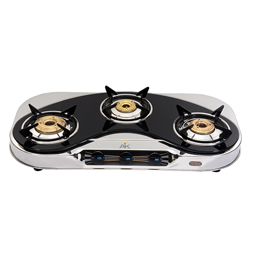 AK 3011 Three Burner Glass Top Gas Stove