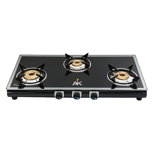 AK 3009 Three Burner Glass Top Gas Stove