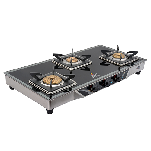 3012 Three Burner Glass Top Gas Stove