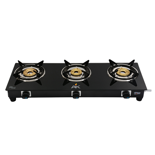 AK 3005 Three Burner Glass Top Gas Stove