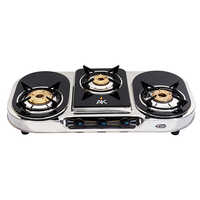 AK 3010 Three Burner Glass Top Gas Stove