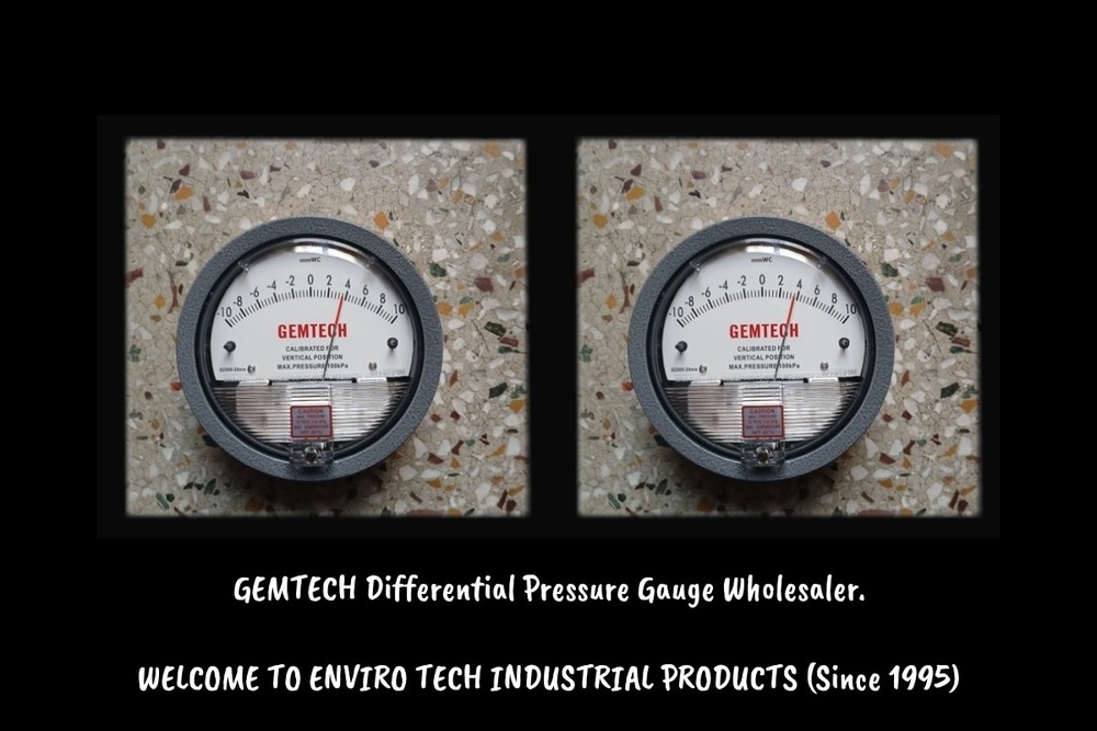 Gemtech Model G2320 Differential Pressure Gauge Range 10-0-10 Mm - Color: White/black