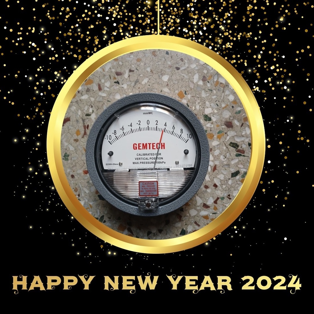 Gemtech Model G2320 Differential Pressure Gauge Range 10-0-10 Mm - Color: White/black