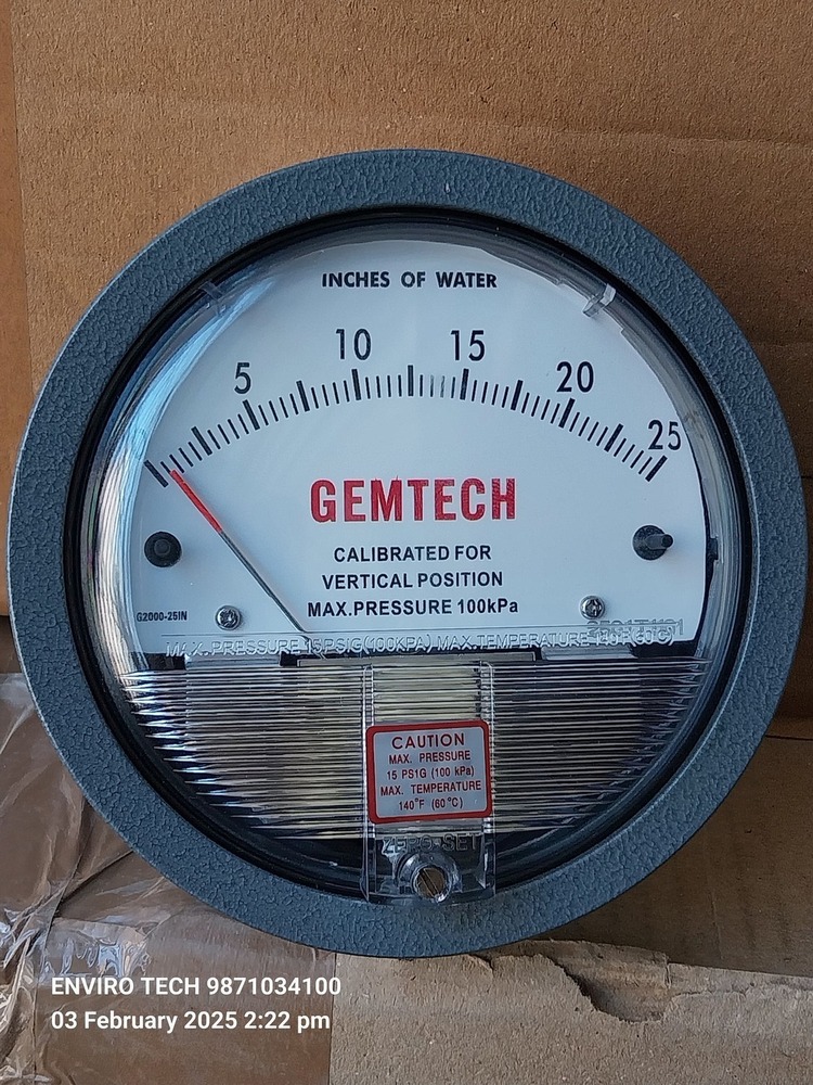Gemtech Differential Pressure Gauge In Jhotwara 302012 Jaipur-302021 Rajasthan - Accuracy: A 2% (-Ha Model A 1) Of Fs (A 3% (-Ha A 1.5%) On -0