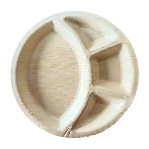 4 Compartment Areca Leaf Plate - Application: Event And Party Supplies