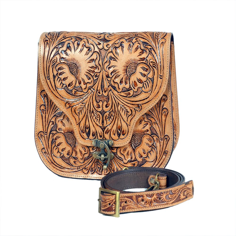 U Type Shoulder Bag - Color: Black /Tan / Brown / Sea Green