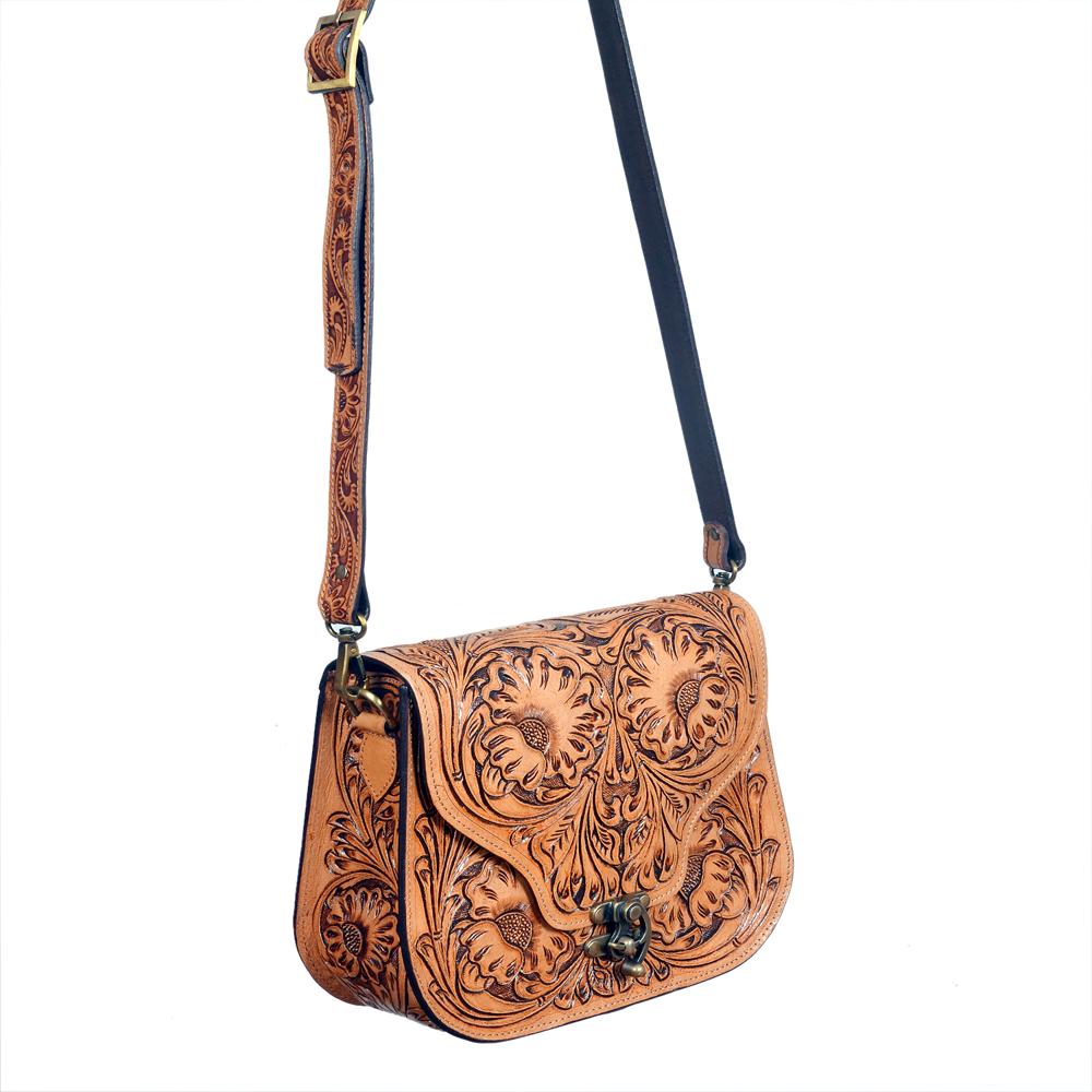 U Type Shoulder Bag - Color: Black /Tan / Brown / Sea Green