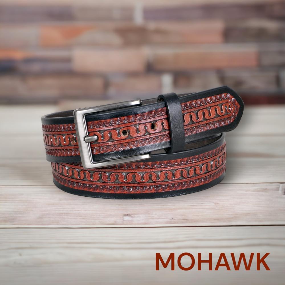 FLORAL TOOLED LEATHER BELT