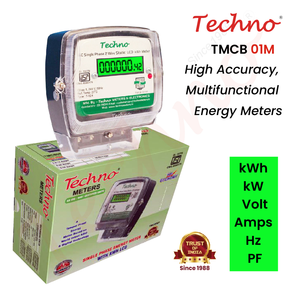 Black Digital Lcd Energy Meter