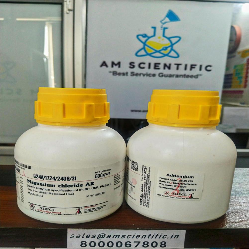 Magnesium Chloride Hexahydrate Ar Complies Ip, Bp, Usp, Ph.eur , Packaging Details: Bottle - Cas No: 7791-18-6