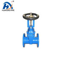 Cast Iron Stem Soft Seal Flanged Gate Valve - Color: Blue