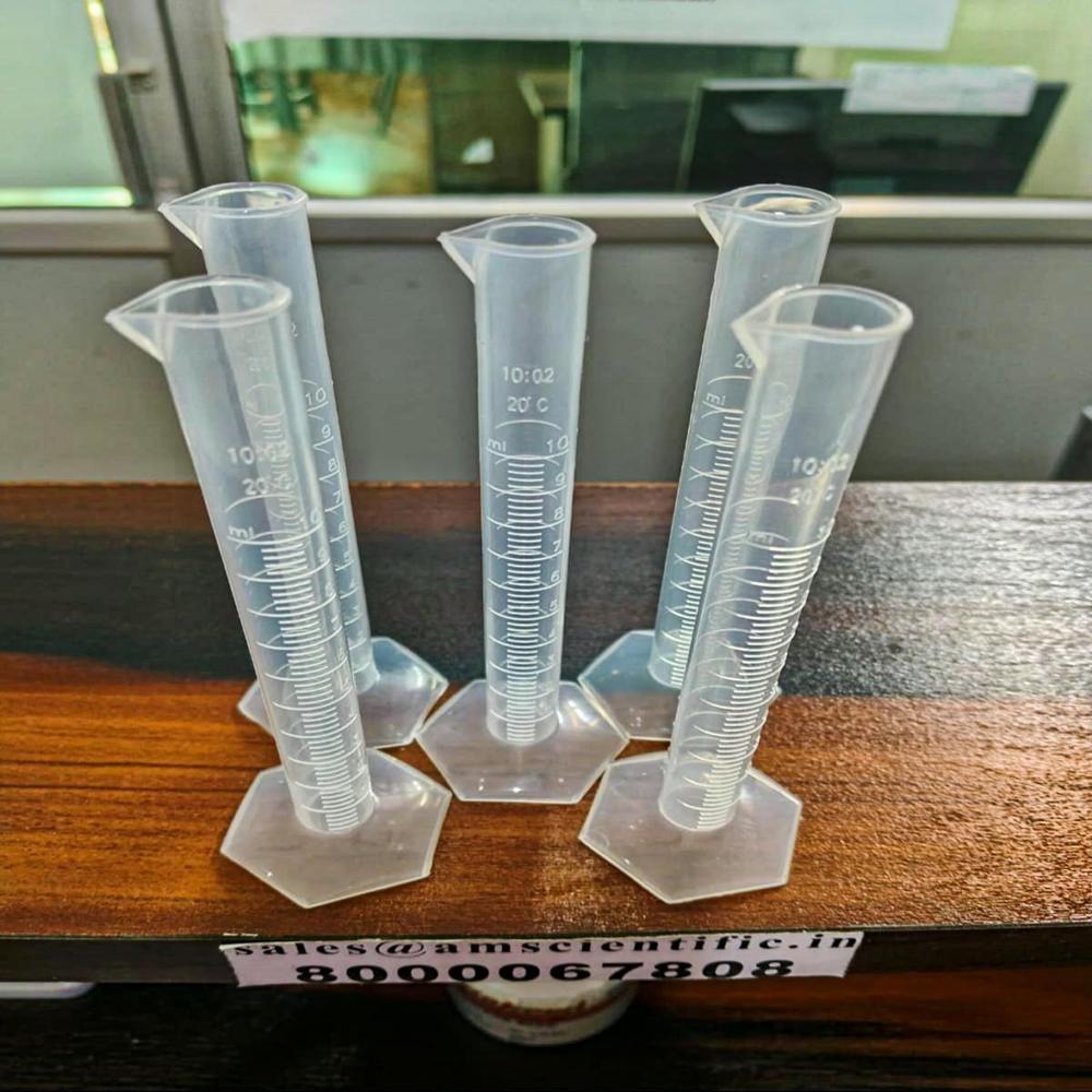 Plastic Measuring Cylinder - Color: White