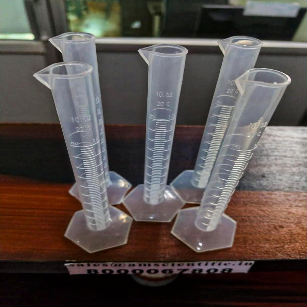 Plastic Measuring Cylinder - Color: White