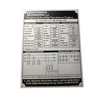 Distribution Transformer Aluminium Name Plate - Color: Silver