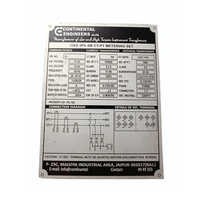 Black Anodized Aluminum Nameplates - Application: Transformer  Name Plate