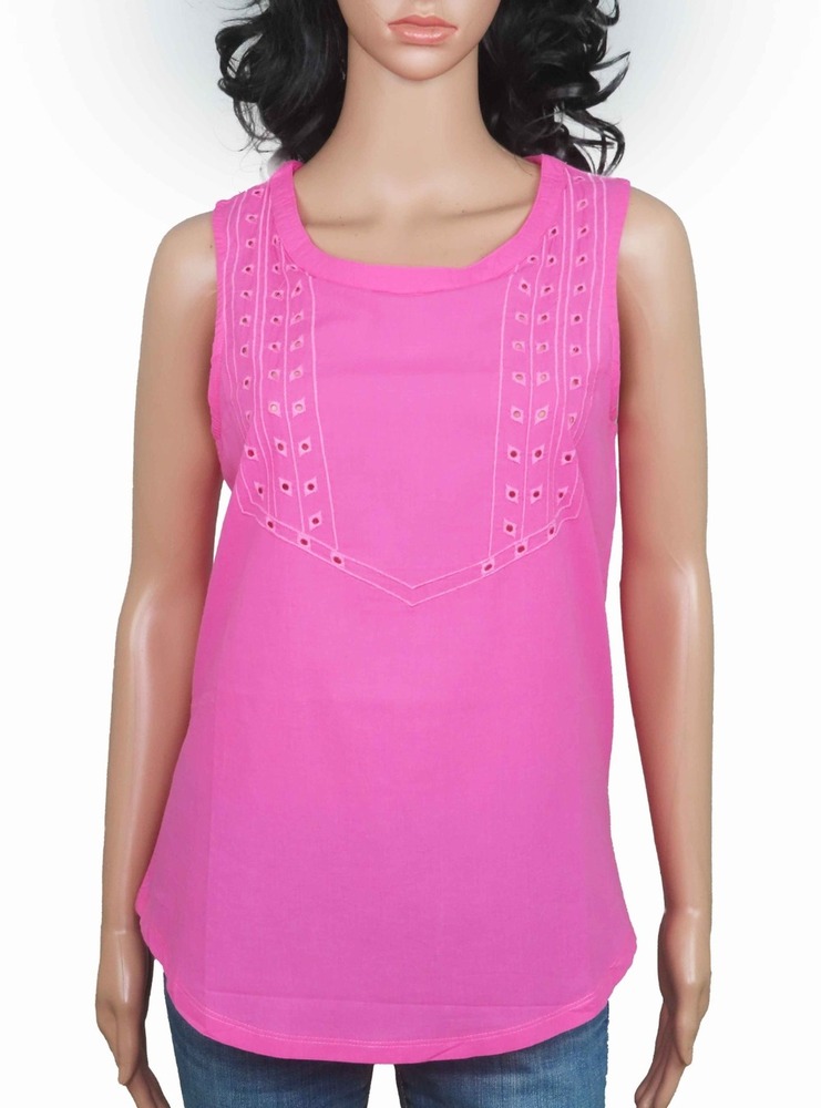 Ladies Sleeveless Fuchsia  Top