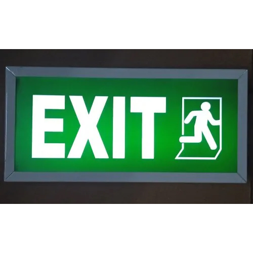 Emergency Exit Sign Board - Body Material: Arcylic