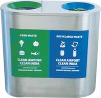 Stainless Steel Duo Dustbin 140L