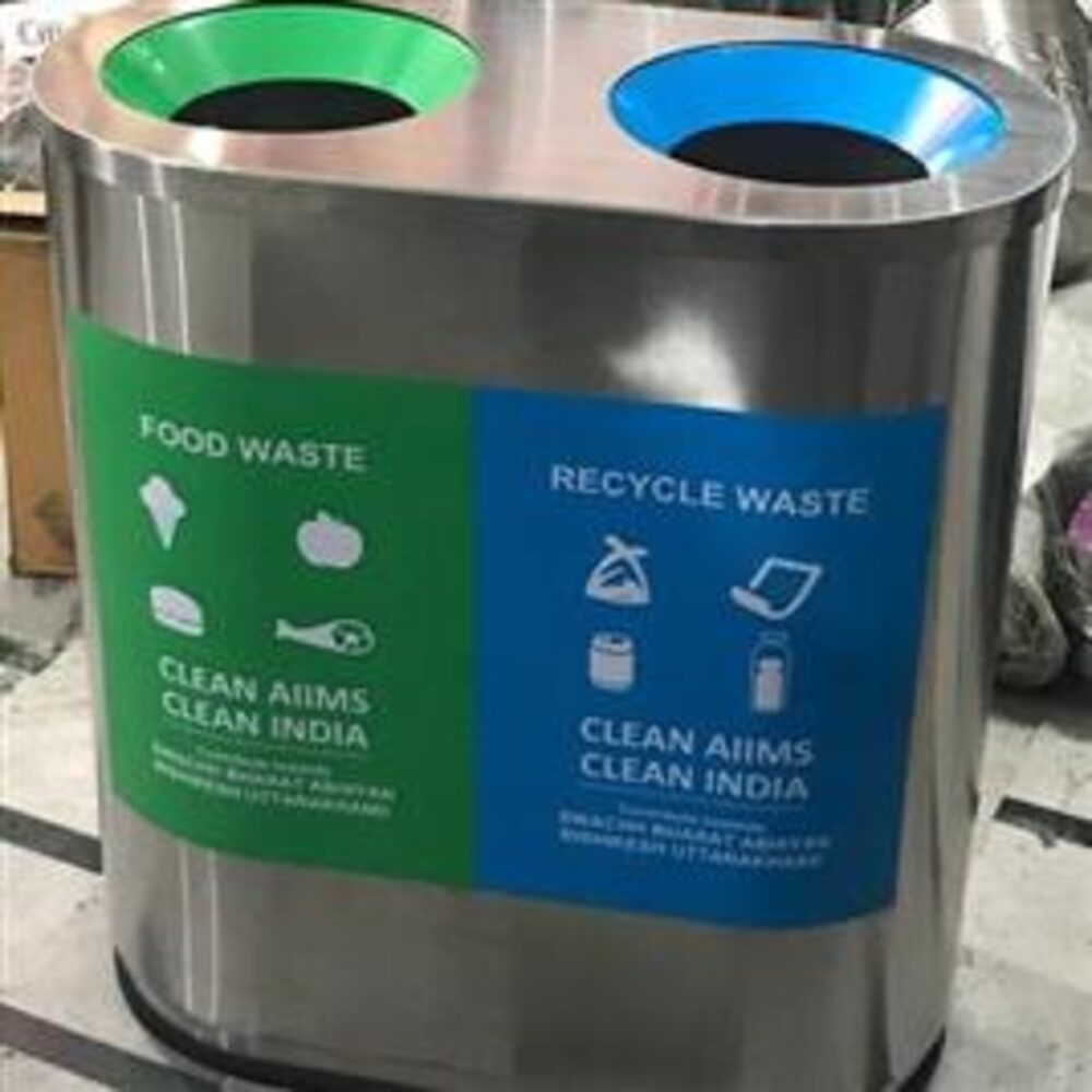 Stainless Steel Duo Dustbin 140L