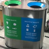 Stainless Steel Duo Dustbin 140L