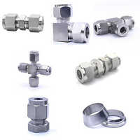Double Ferrule Compression Tube Fitting - Stainless Steel Material, Round Shape, Polished Silver Finish | Welding Connection, Leak-proof, Durable