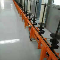 Industrial Free Floor Conveyor - Color: Orange Paint Coated