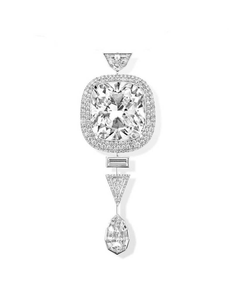 Cristiano Ronaldo Diamond Brooch, Cushion Cut Lab Grown Diamond Brooch For Men