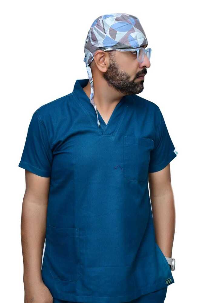 Surgeon Cap - Non Woven Material, Standard Size, Blue Color | Jointless Forehead Sweatband, Ultra Comfortable Fit, Elastic Design