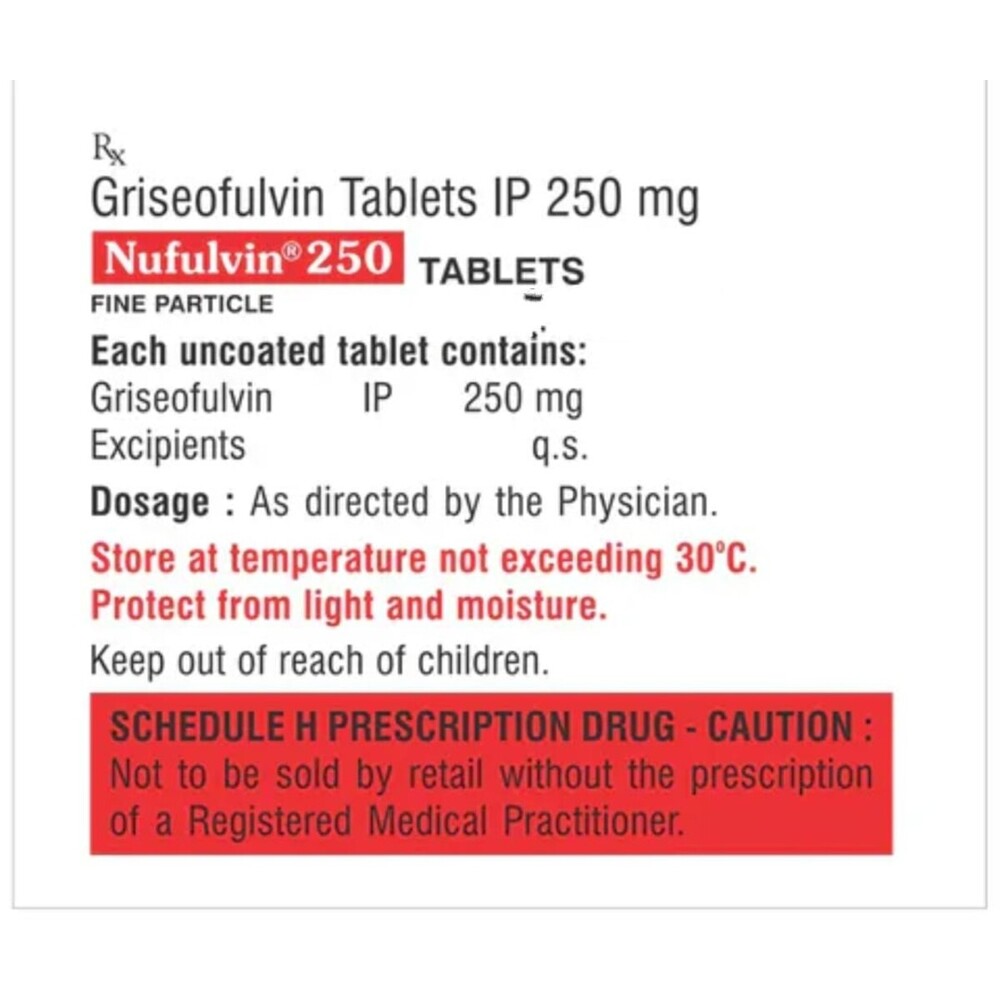 Nufulvin Tablet - Ingredients: Griseofluvin