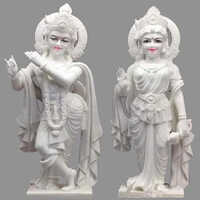 White Marble Radha Krishna Statue