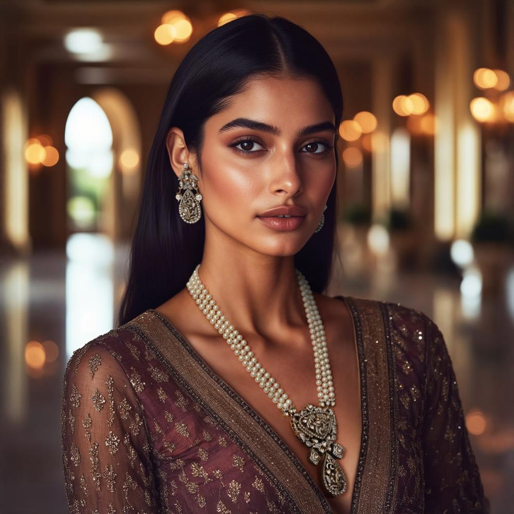 Majestic Victorian Pendant With Regal Dangler - Earrings Type: Dangle Earrings