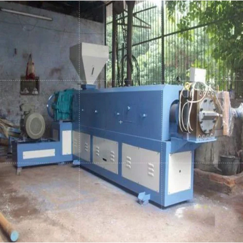 Plastic Granules Machine - Mild Steel, 300 Kg/hr Capacity, White and Blue Color, Automatic Grade, 6 Months Warranty