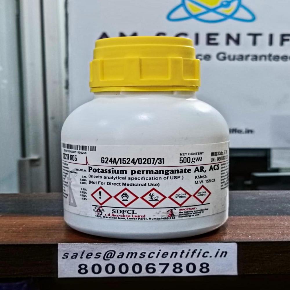 Potassium Permanganate AR ACS Complies USP 500g SDFCL