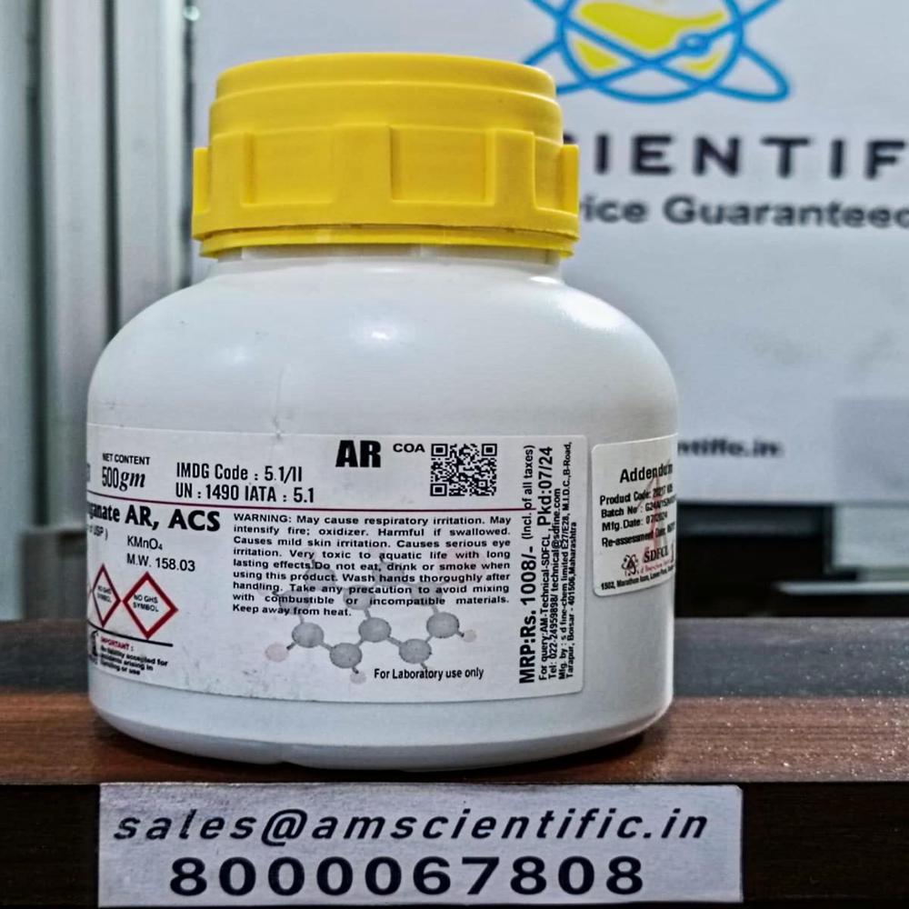 Potassium Permanganate AR ACS Complies USP 500g SDFCL
