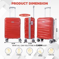 RED cabin travel trolley bag