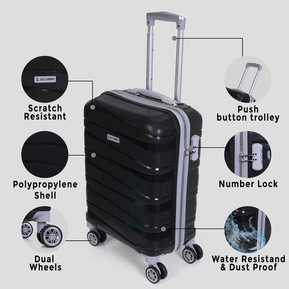 Black cabin travel trolley bag