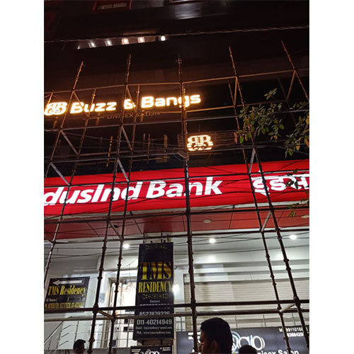 Glow Sign Board - Waterproof Plastic, Standard Size, Red Color, Electric Power Supply | 1 Year Warranty, Durable for Industrial Applications