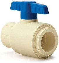 Cpvc Valve - 1/2 Inch 15mm Beige Body Blue Polypropylene Handle, Corrosion Resistant High Pressure Ball Valve