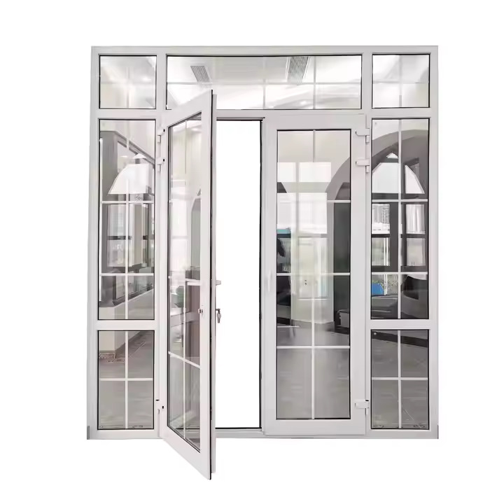 UPVC French Doors - Color: White And Teak